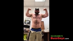 Muscle man showing his dick