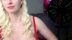 Amateur blond girl with big boobs getting fucked