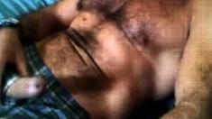 Bearded Daddy Strokes His Cock Solo