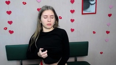 Blonde Ukrainain masturbates on webcam