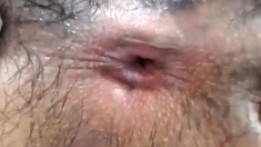 Hairy cunt close up masturbation