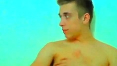 Cute guy shows his body and dick