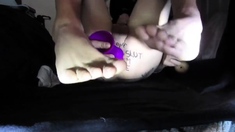 Fucking My Huge Purple Dildo Twink Slut Style